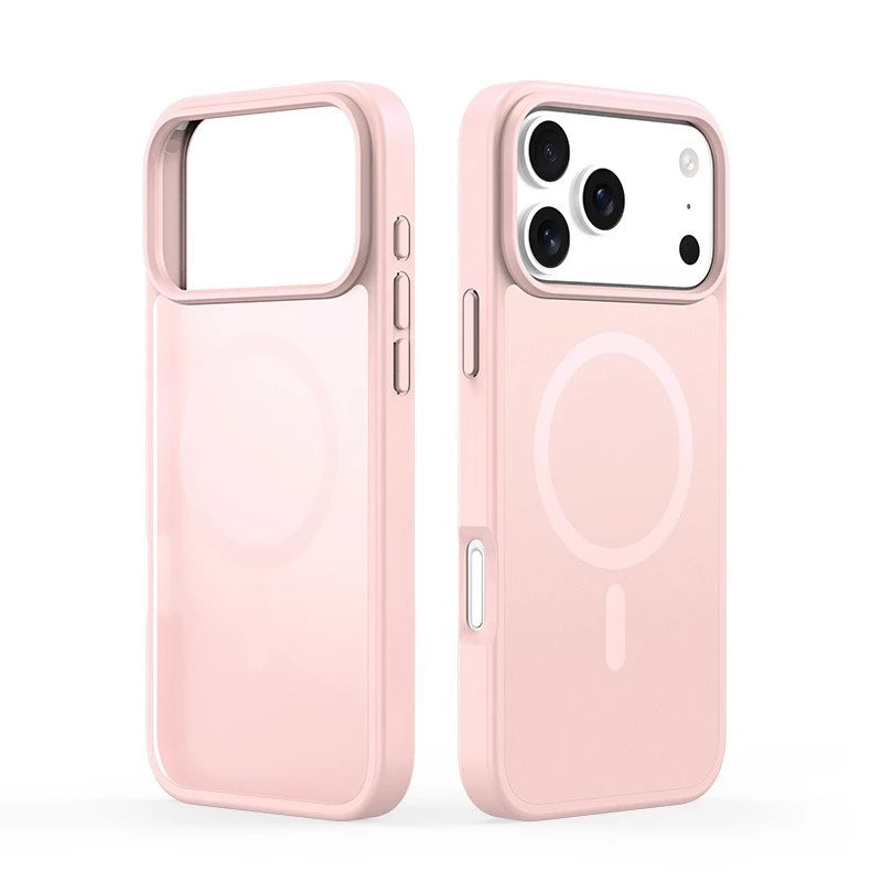 Magnetic PC Phone Case Frosted Transparent Back Shell for Iphone17