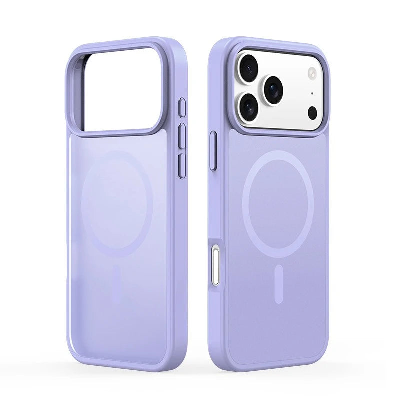Magnetic PC Phone Case Frosted Transparent Back Shell for Iphone17
