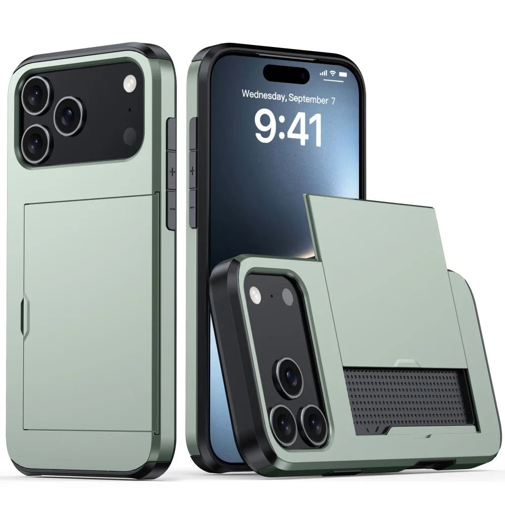 Card Slide Slot Slim Hard Protective Cover for Iphone 17