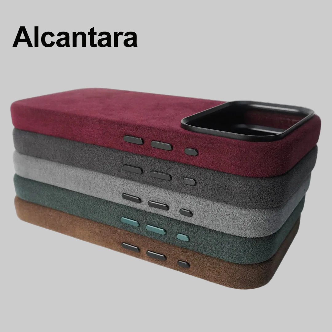 Premium IPhone 17 Genuine Italy Alcantara Material Leather Case MagSafe