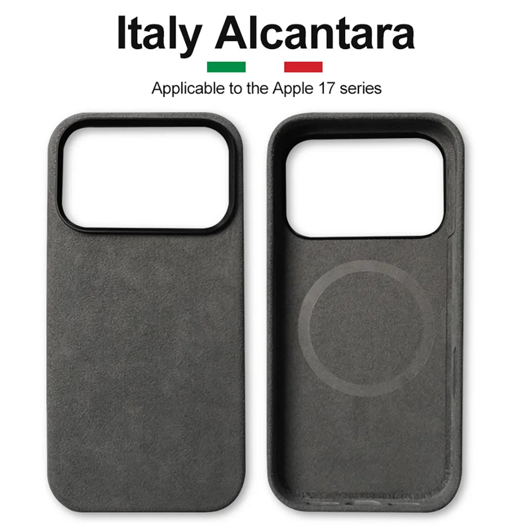 Premium IPhone 17 Genuine Italy Alcantara Material Leather Case MagSafe