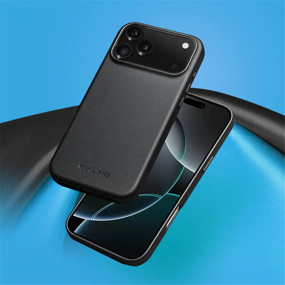 Skin-feel Premium Leather Mag safe Case For iPhone 17