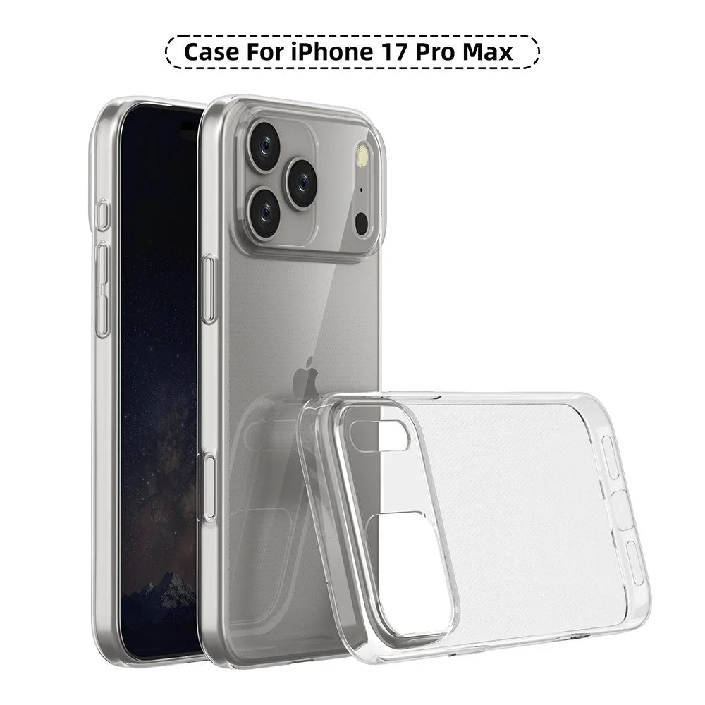 Ultra Thin 0.9mm Transparent TPU Case for iPhone 17