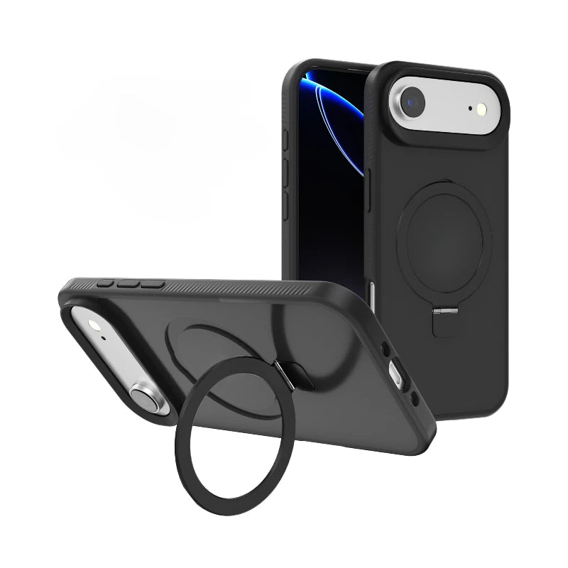 Iphone 17 Magnetic Bracket Phone Case Matte Frosted Transparent