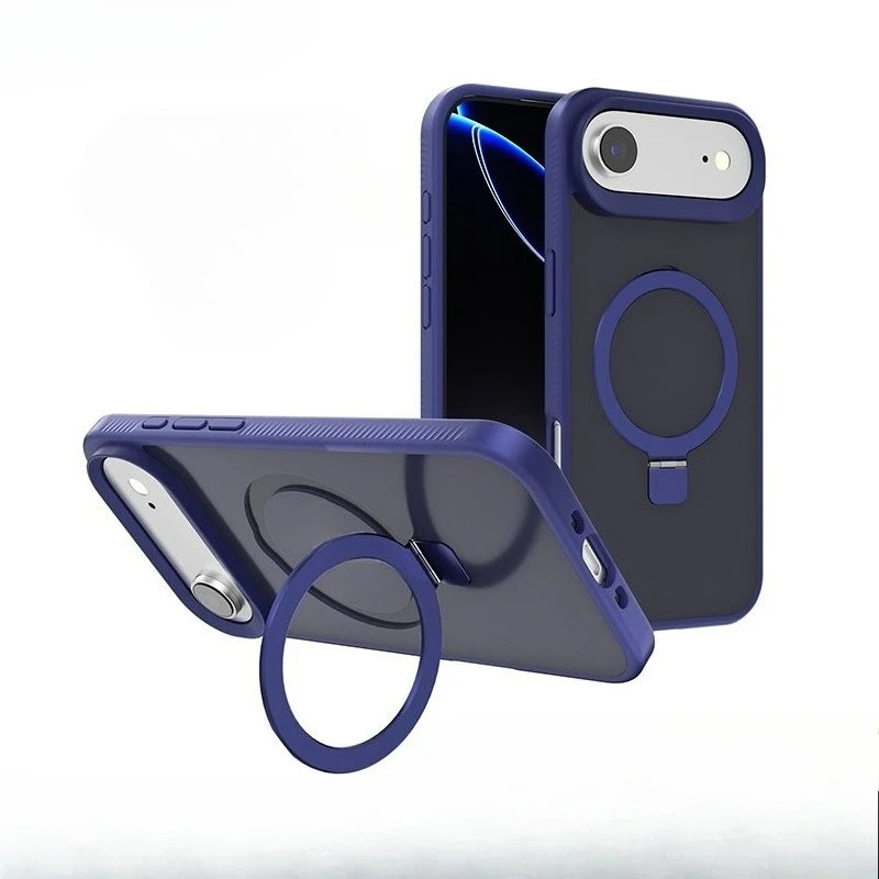 Iphone 17 Magnetic Bracket Phone Case Matte Frosted Transparent