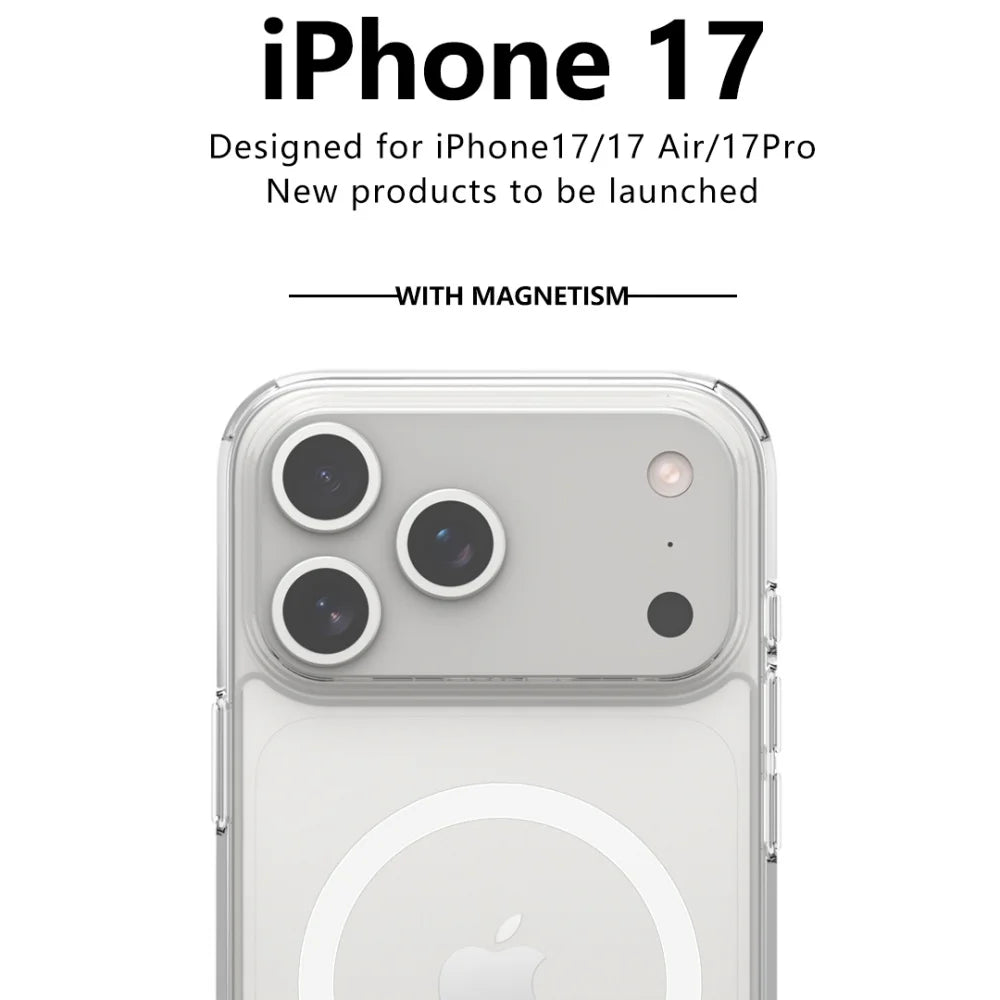 Shockproof MagSafe Clear Magnetic Case for iPhone 17