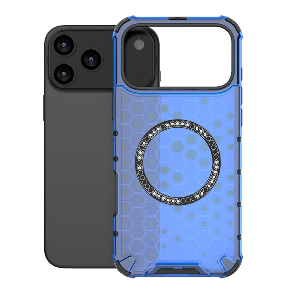 Luxury Clear Honeycomb Armour Magnetic Case for iPhone 17