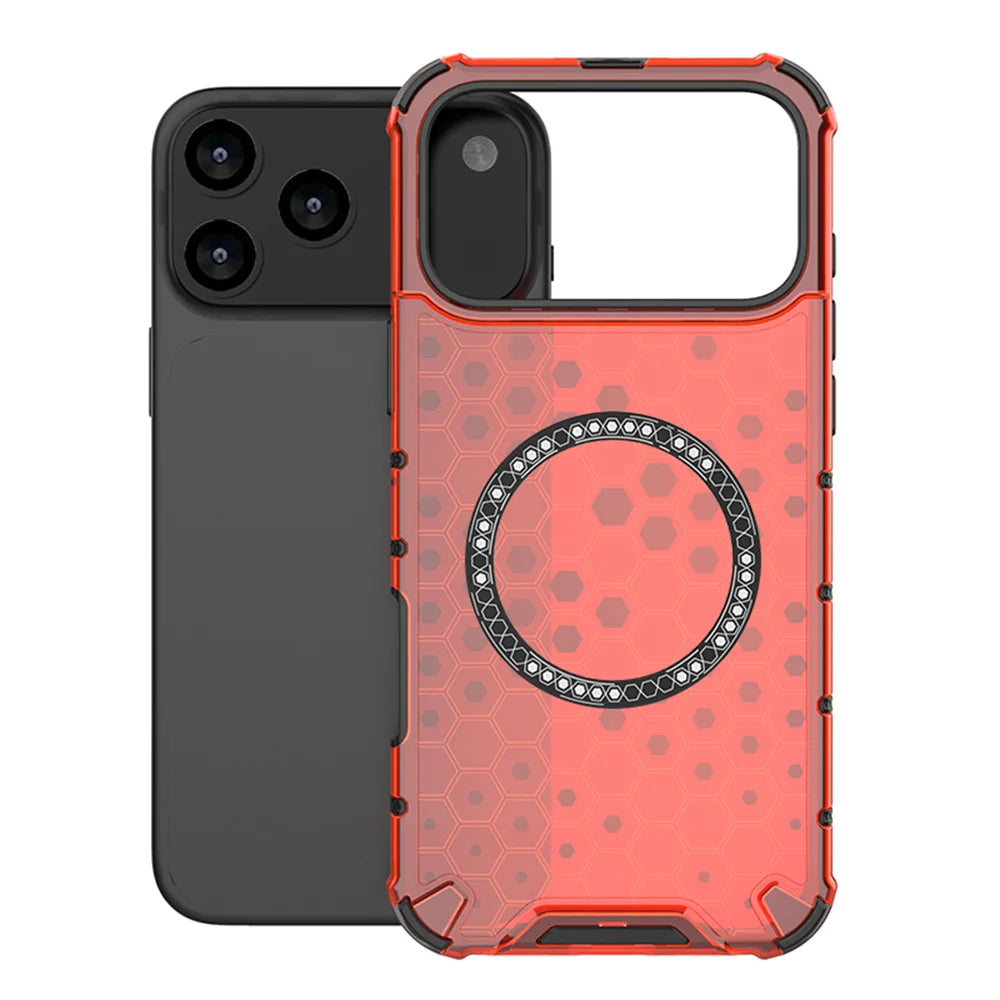 Luxury Clear Honeycomb Armour Magnetic Case for iPhone 17
