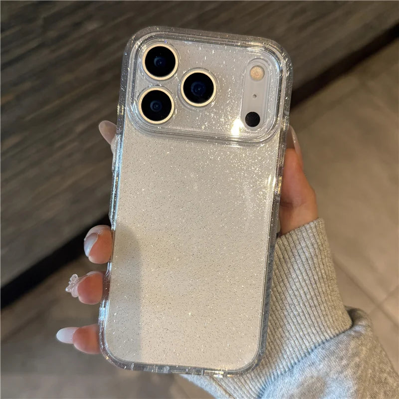 Luxury Bling Glitter Clear Shockproof Armor Case For iPhone 17