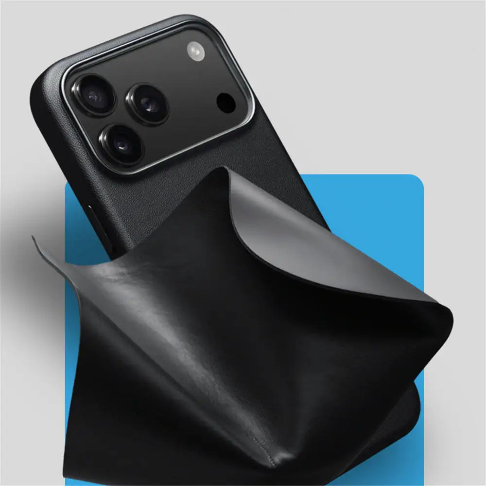 Skin-feel Premium Leather Mag safe Case For iPhone 17