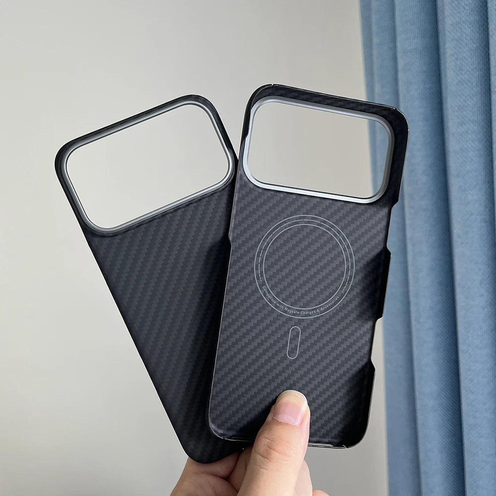 IPhone 17 Pro Max Real Carbon Fiber Case, Magnetic Magsafe
