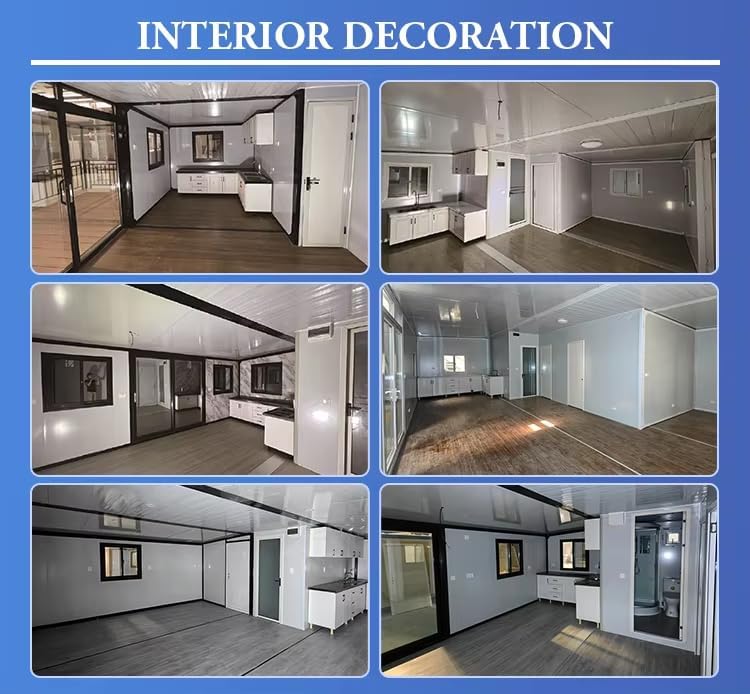 20FT/40FT Prefab Tiny Home for Sale Portable Modular Tiny House to Live in for Adult Expandable Container House 2 Bedroom Mobile Foldable House with Fully Equipped Bathroom & Kitchen