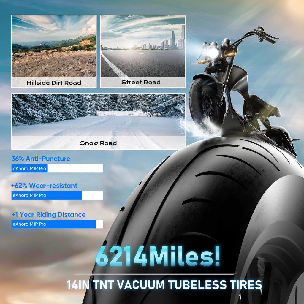 Electric Motorcycle M1P Pro 4000W 50Mph, 60V 42Ah 55 Miles, Long Range Motorcycle Street Legal, Dual Suspension&Dual Hydraulic Brakes Electric Moped for Adults