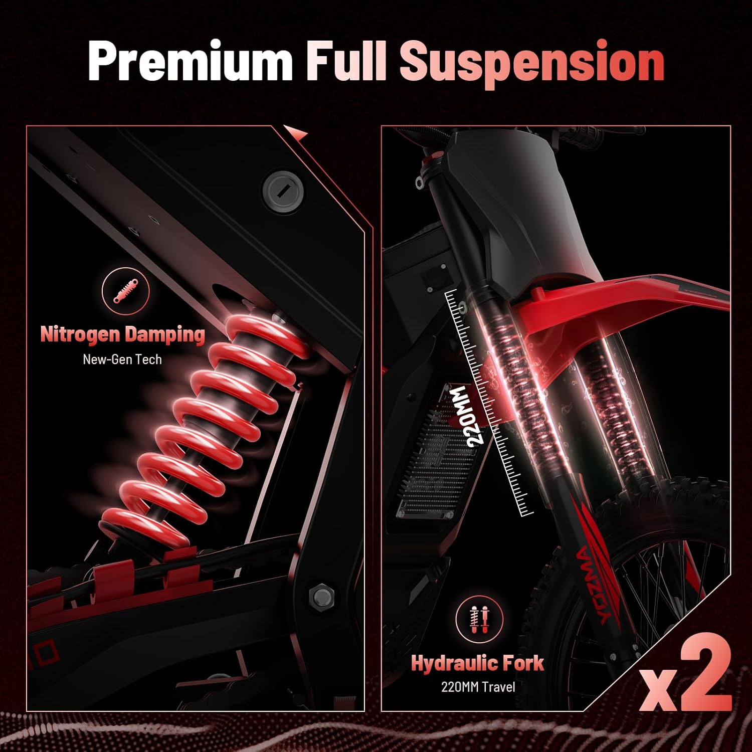 Electric Mini Dirt Bike for Teens & Adults, 14"/12" Fat Tire 2600W Electric-Motorcycle