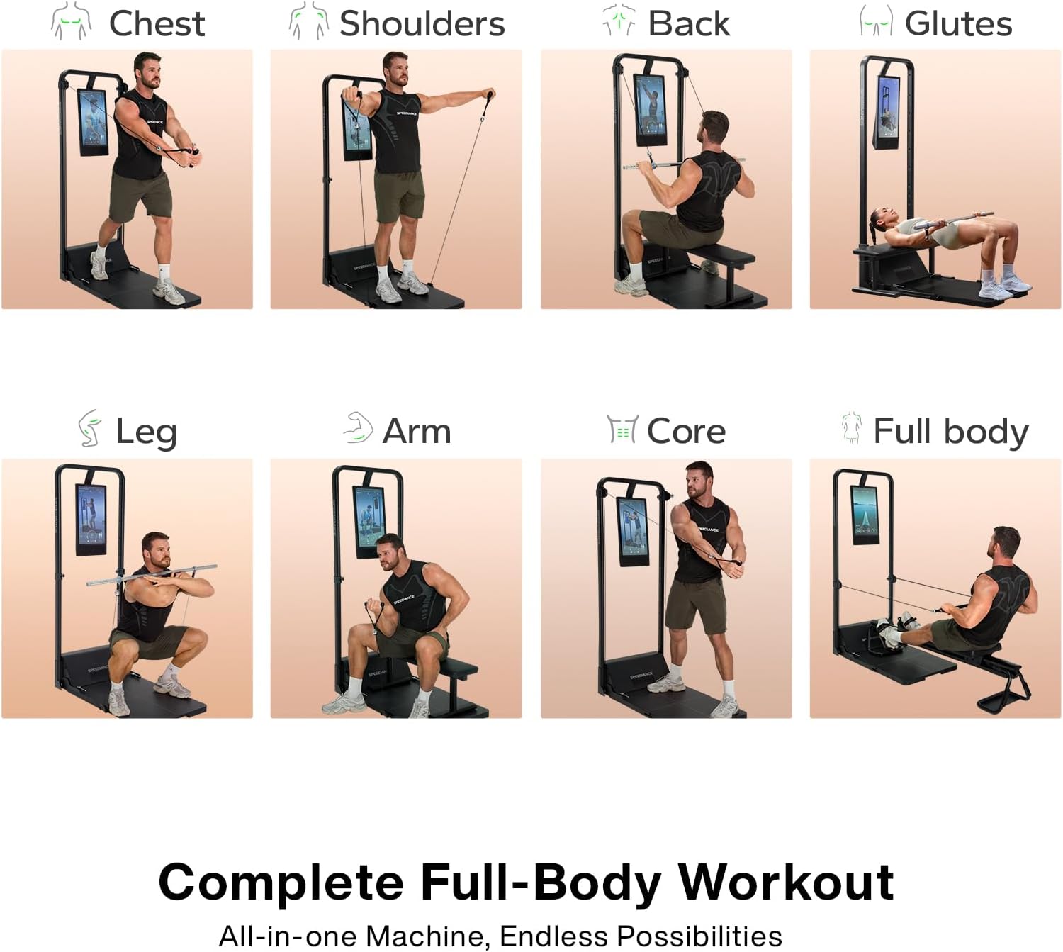 Speediance Home Gym, Smart AI-Powered Multi-Functional Smith Machine for Full Body Strength Training, All-in-one Gym Equipment, Digital Weight System, Workout Station, Squat Rack, Gym Monster 2