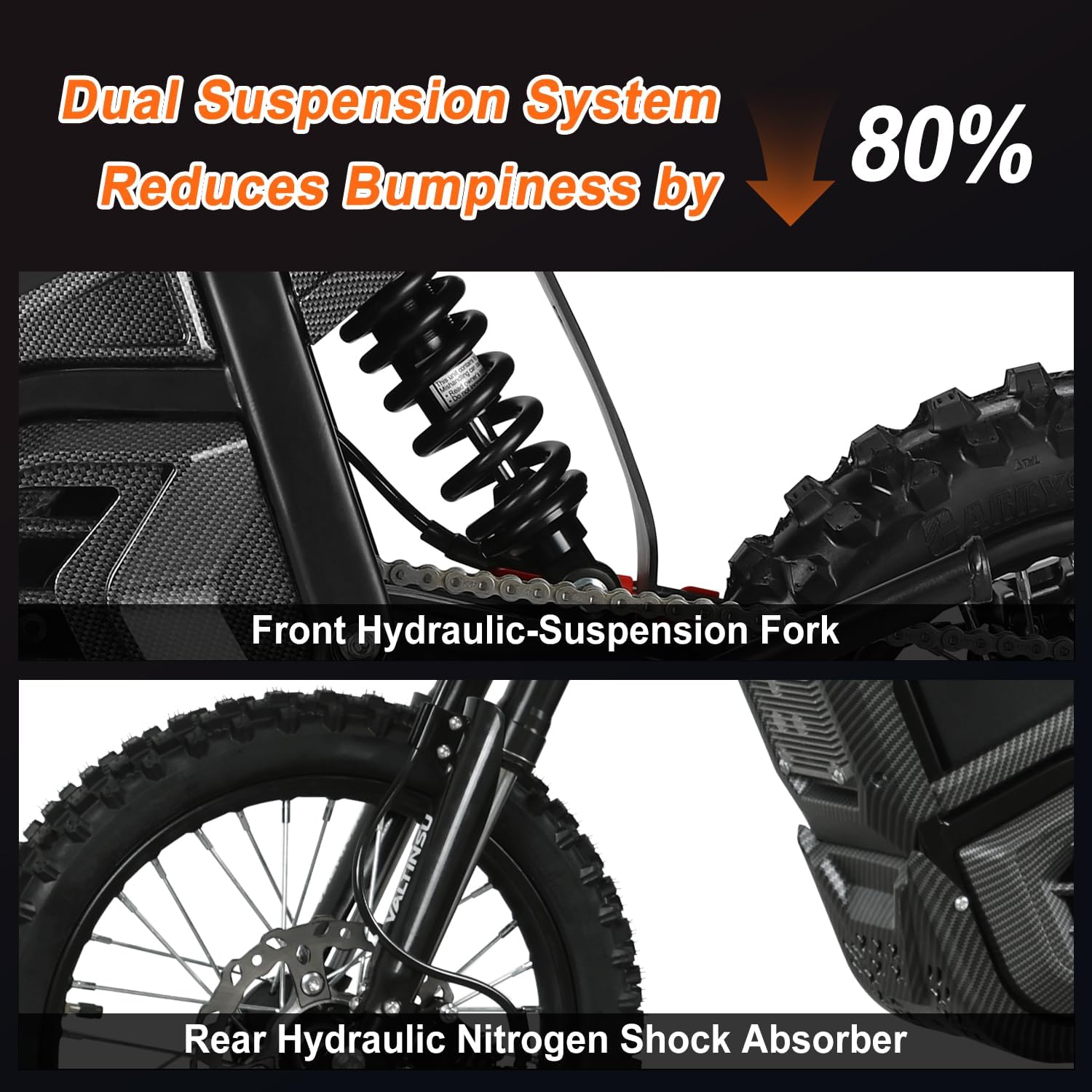 EM5 Electric Dirt Bike for Teens Adults, 2600W Motor, 35MPH Max Speed, 48V 21Ah Electric Motorcycle with Lights