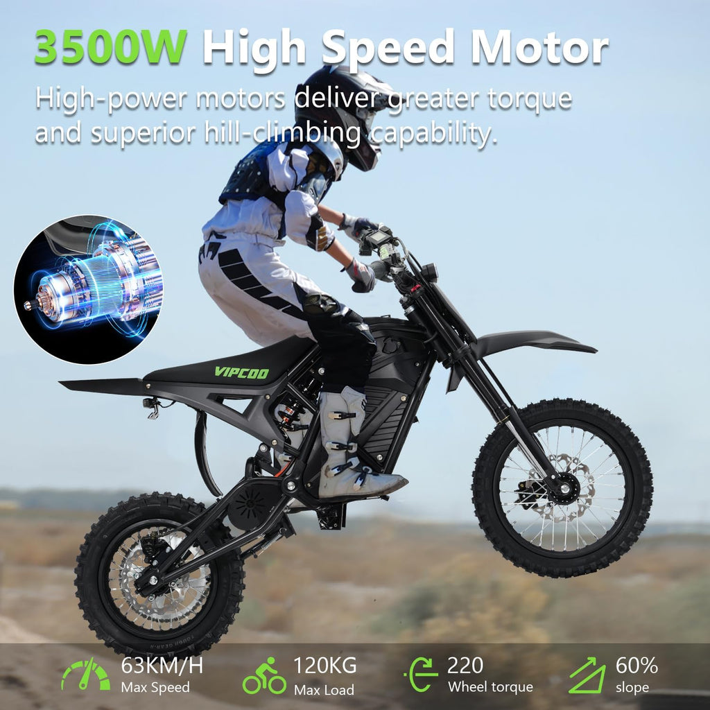 Electric Dirt Bike for Teens Adults, 3500W 40 MPH E Moto Dirtbike, UL Certified Electric Motorcycle Fit Age 13+