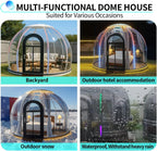 Backyard Prefab Dome House, Clear Garden Dome Bubble House Tent for Outside, All-Season Weatherproof Geodesic Greenhouse for Outdoor Living or Tiny Home Sunroom