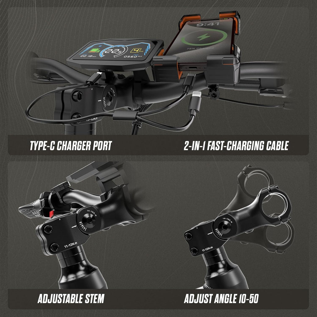 3000W Dual Motors Electric Bike for Adults, 52V 25Ah 24" Fat Tire Fast 38 mph up to 100 Miles