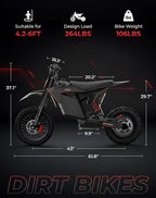 Skeri Electric Dirt Bike, 3200W Mid-Drive Motor E Bike with 48V 21AH Battery, 37MPH Top Speed