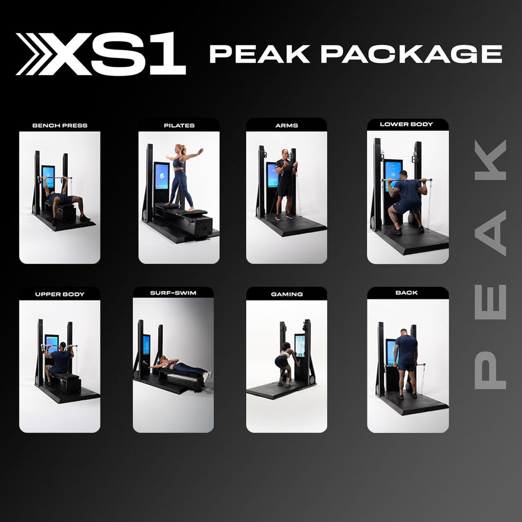 XS1 Peak Smart Home Gym – All-in-One Strength, Cardio & Pilates Machine with Adaptive Workouts, AI Training, Performance Tracking & Trainer-Led Classes Black