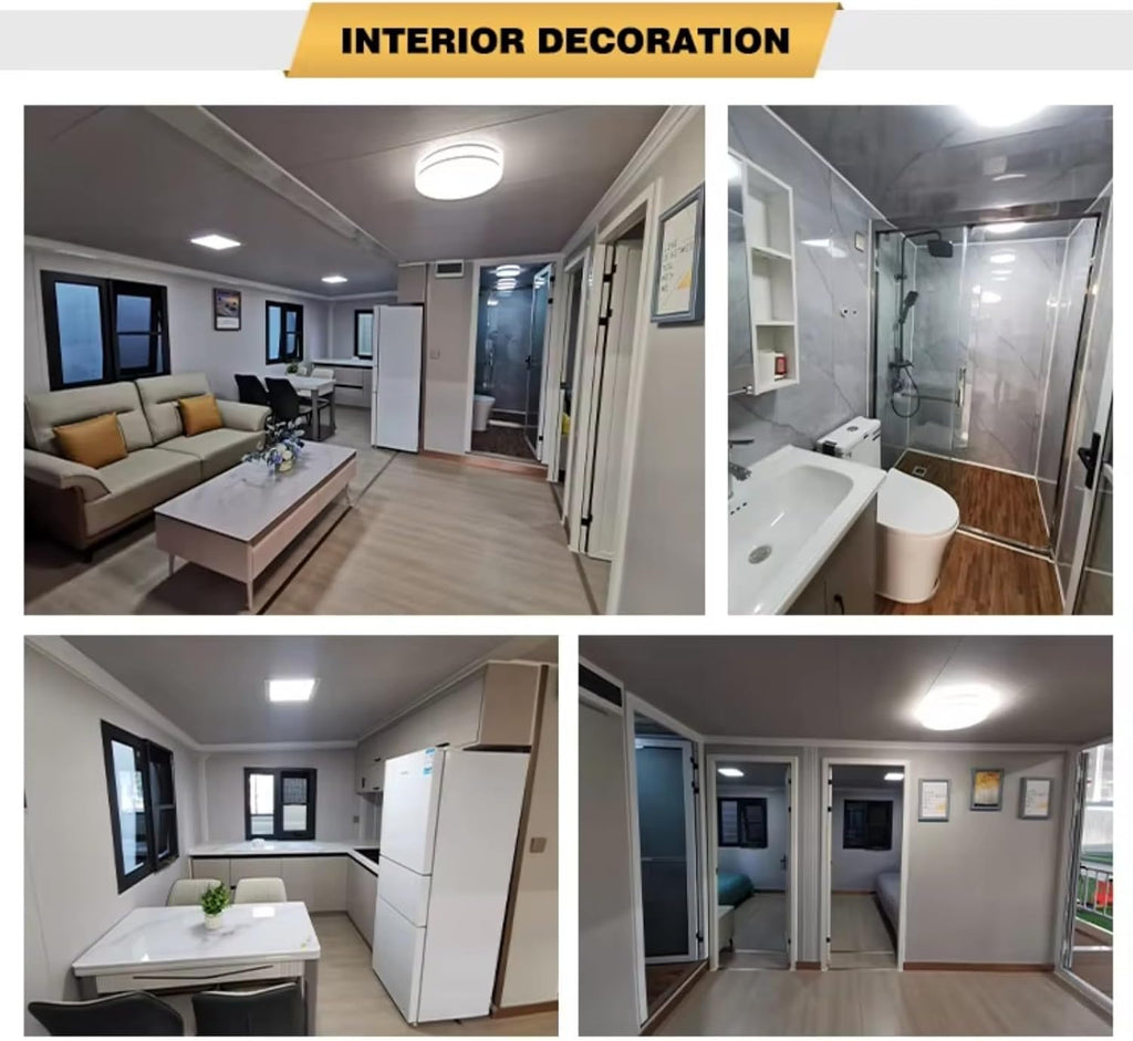 Mobile Prefabricated Tiny House Modular Home Portable Two Bedroom 20Ft Container Expandable House with Triangular Roof
