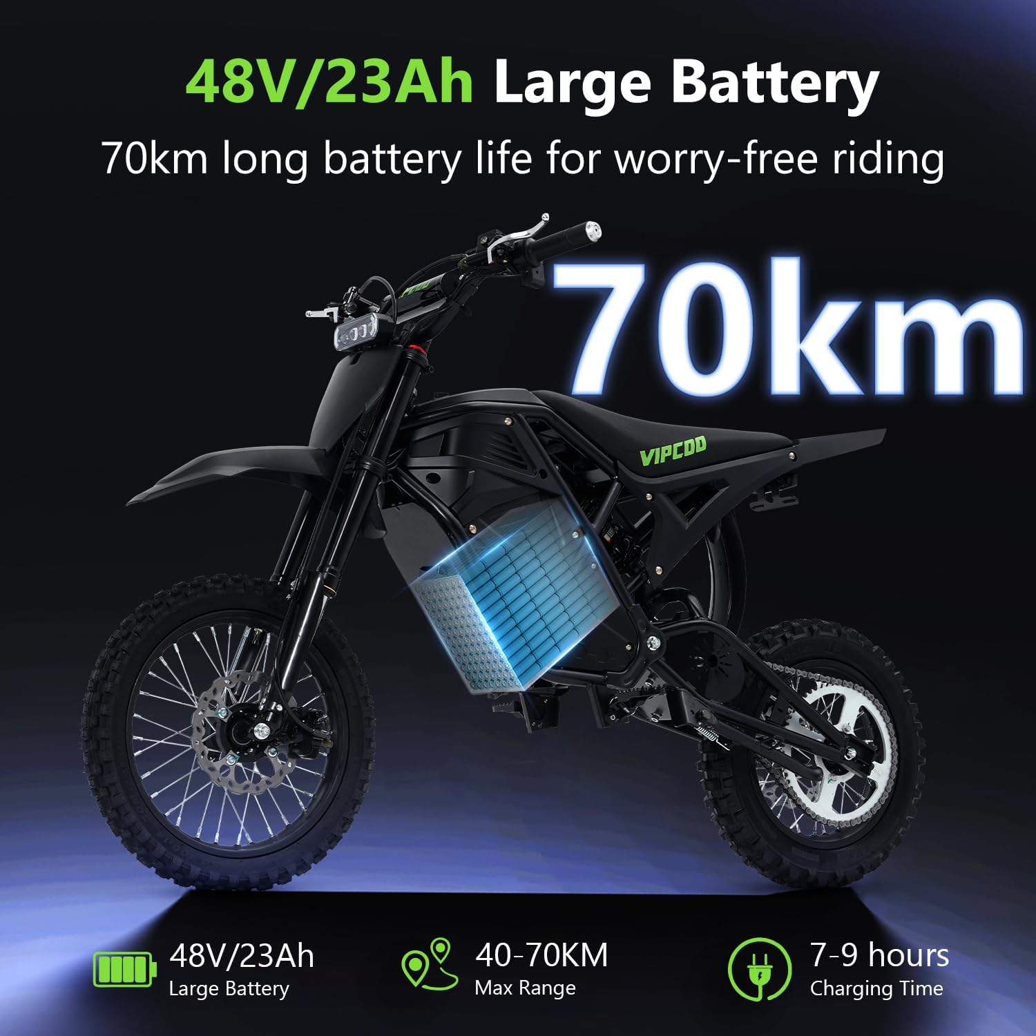 Electric Dirt Bike for Teens Adults, 3500W 40 MPH E Moto Dirtbike, UL Certified Electric Motorcycle Fit Age 13+