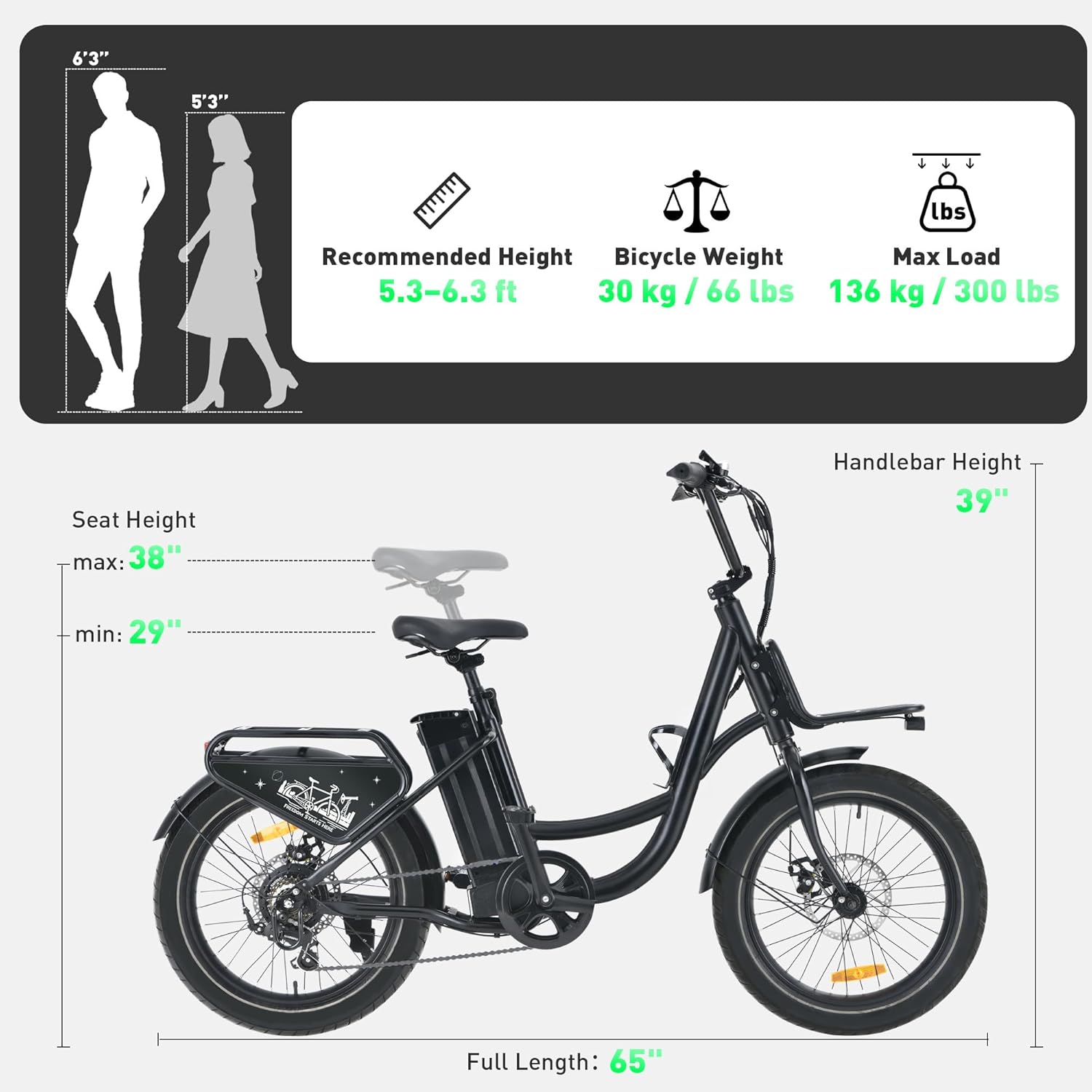 Electric Bike for Adults Peak 1000W Motor Max 25mph, 48V 15Ah Removable Battery Up to 50-70 Miles Long Range Ebike