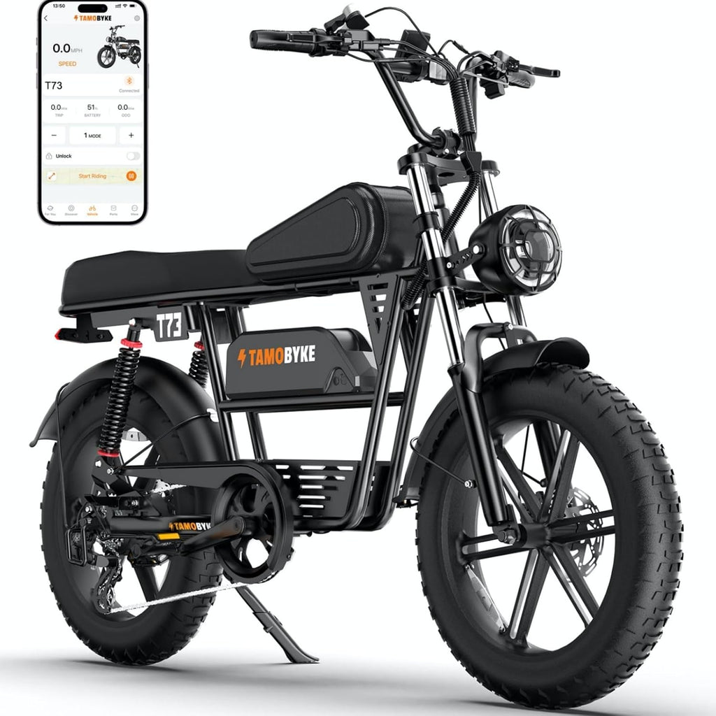T73 Retro Dual Battery Electric Bike,30/33/37.5Mph Max Speed,1000W-1500W Dual Motor
