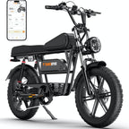 T73 Retro Dual Battery Electric Bike,30/33/37.5Mph Max Speed,1000W-1500W Dual Motor