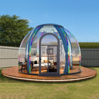 Backyard Prefab Dome House, Clear Garden Dome Bubble House Tent for Outside, All-Season Weatherproof Geodesic Greenhouse for Outdoor Living or Tiny Home Sunroom