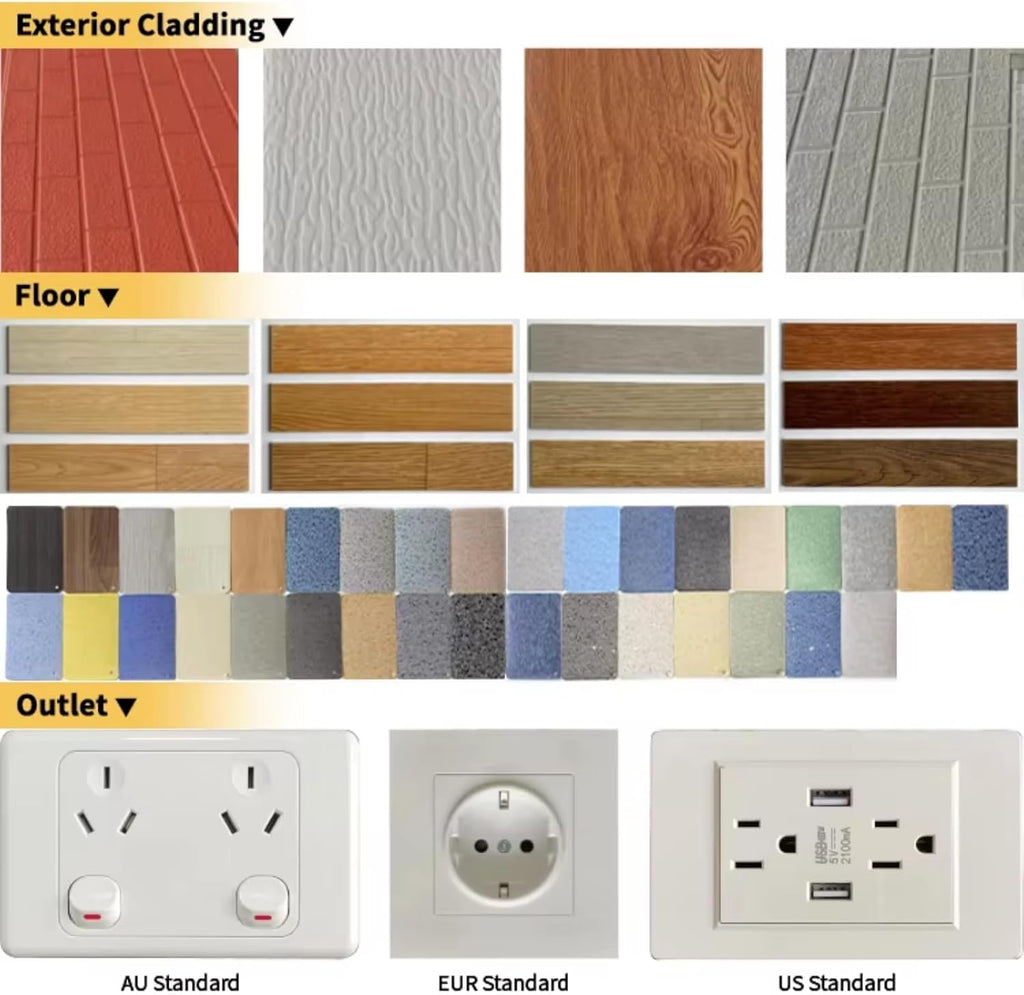 Mobile Prefabricated Tiny House Modular Home Portable Two Bedroom 20Ft Container Expandable House with Triangular Roof