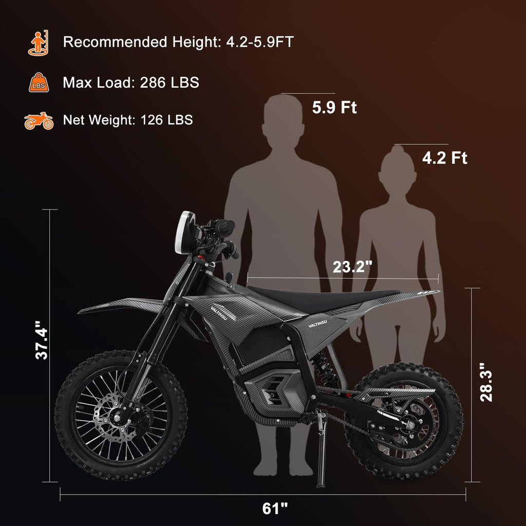 EM5 Electric Dirt Bike for Teens Adults, 2600W Motor, 35MPH Max Speed, 48V 21Ah Electric Motorcycle with Lights