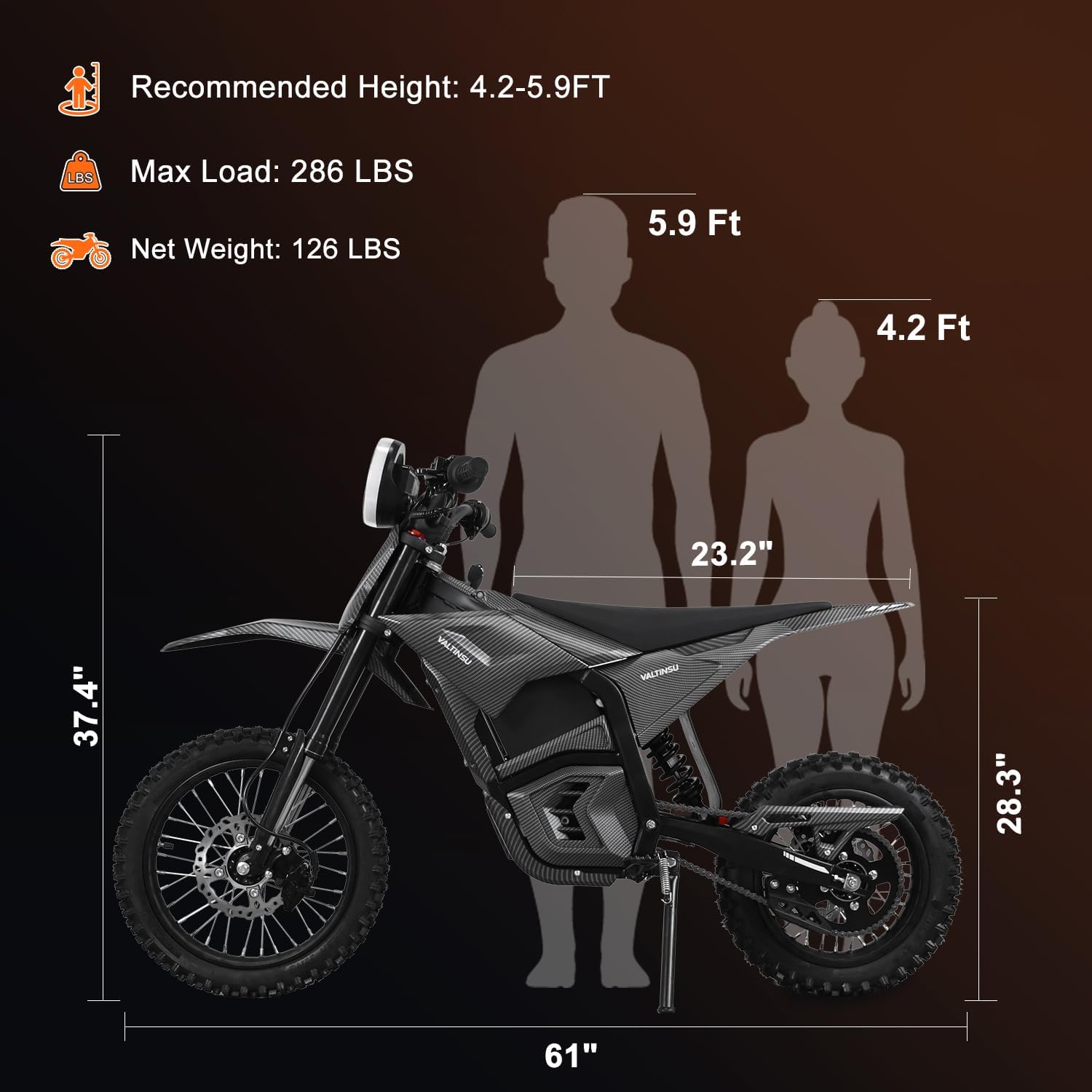 EM5 Electric Dirt Bike for Teens Adults, 2600W Motor, 35MPH Max Speed, 48V 21Ah Electric Motorcycle with Lights