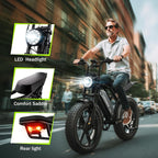 Electric Bike for Adults-1500W Peak Motor, 32MPH Off-Road Fat Tire Ebike, 20"x4.0" Tires, 48V 15/25AH Battery