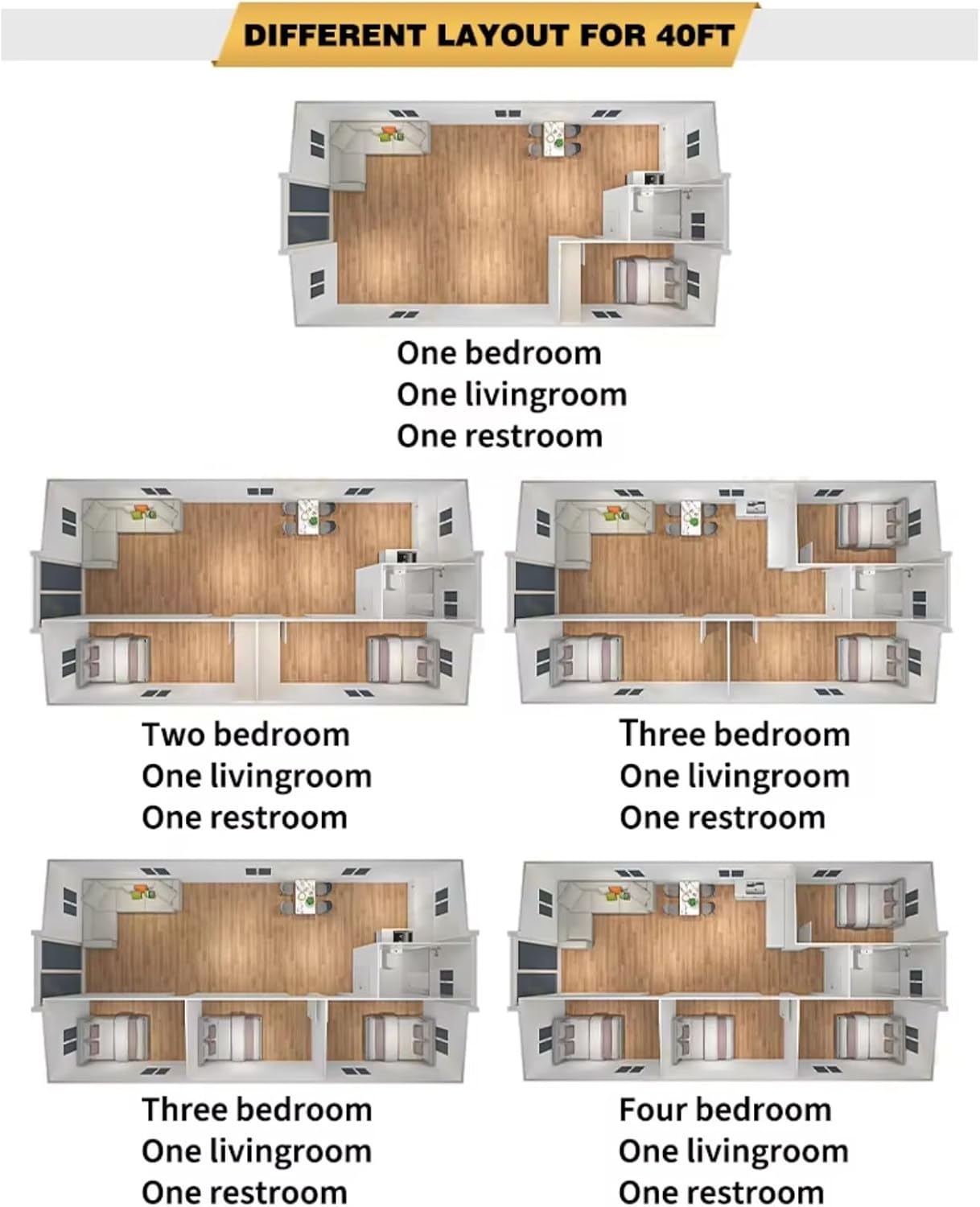 Mobile Prefabricated Tiny House Modular Home Portable Two Bedroom 20Ft Container Expandable House with Triangular Roof