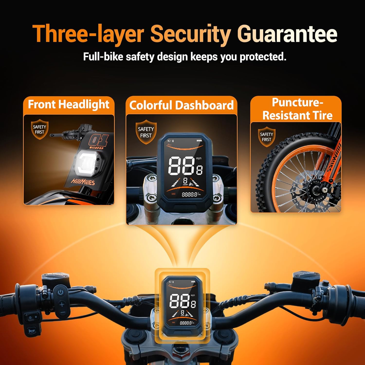 Electric Dirt Bike Teens Adults, 3000W Motor|220Nm|MAX 31MPH