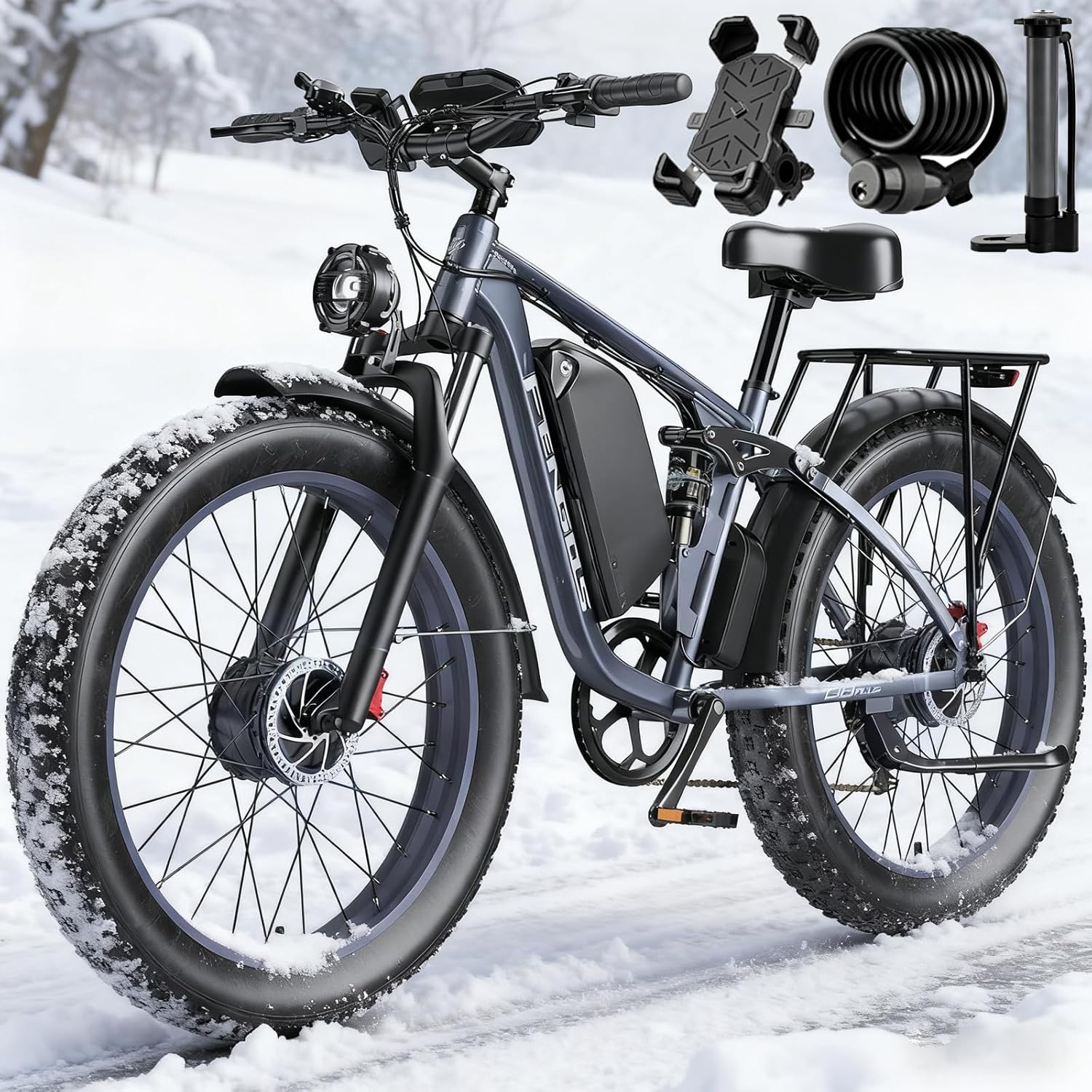 Electric Bike for Adults, 40MPH E Bikes, 4000W Dual Motor Ebike
