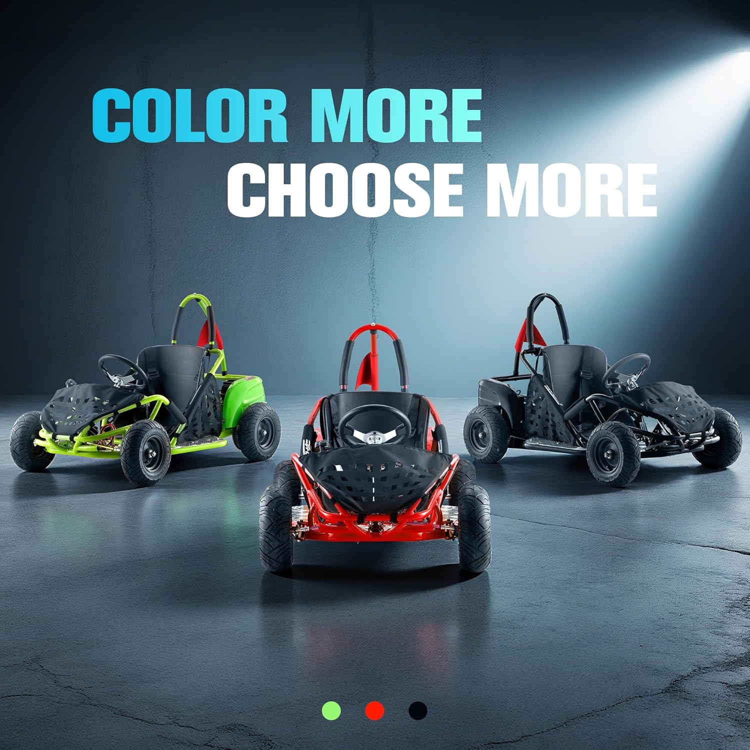 Electric Go Kart, 48V Powered Ride On Car, Steel Tubular Frame, Seat Belt, 13 inch All-Terrain Tires