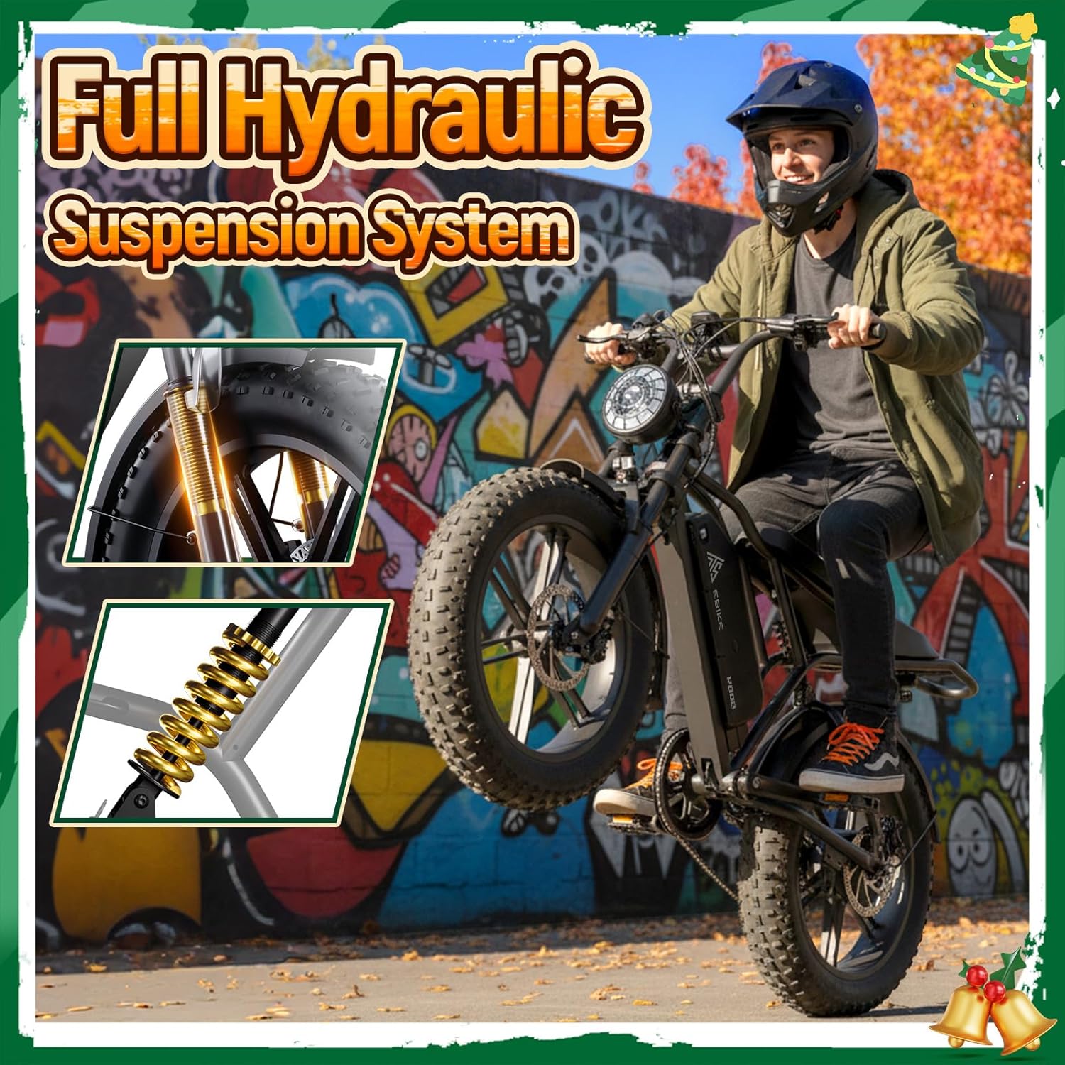 TST Electric Bike for Adults, 1500W Peak Brushless Motor 28 MPH 60 Miles/110 Miles Fat Tire E Bike