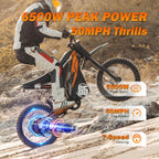 G300 Pro Electric Dirt Bike for Adults, 72V 30Ah Battery, 6500W Motor, 50 MPH Speed, 70 Mile Range, 350 Lbs Load Capacity, Hydraulic Brakes Black (Orange)