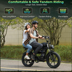 T73 Retro Dual Battery Electric Bike,30/33/37.5Mph Max Speed,1000W-1500W Dual Motor