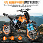 Electric Dirt Bike for Adults Teens 48V, Electric Off-Road Ebike with 3000W Mid-Drive Motor