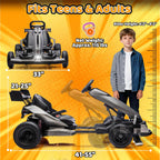 48V Electric Go Kart, Licensed McLaren Battery Powered Drift Racing Go Kart, 25 MPH Drift Kart with 500W Powerful Motor