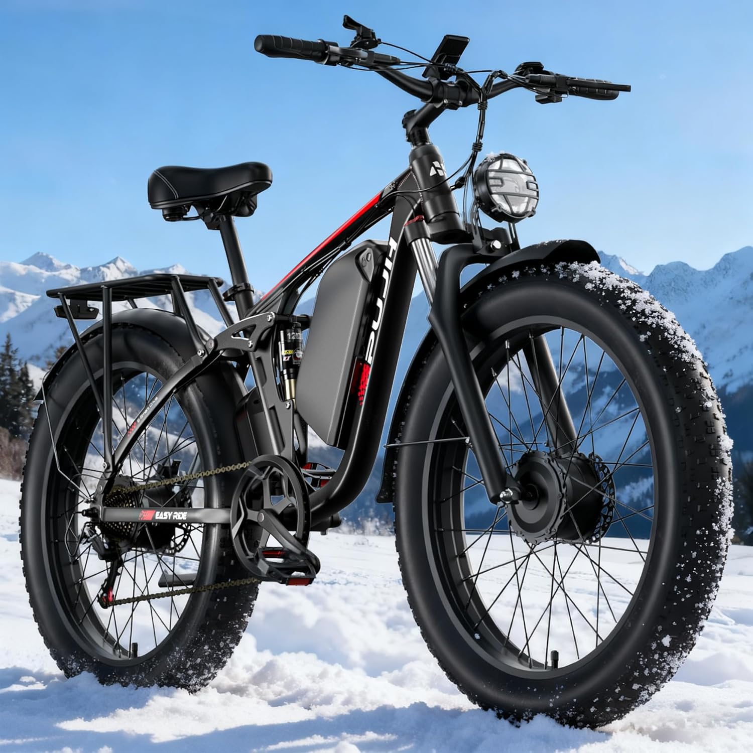 3000W Dual Motors Electric Bike for Adults, 52V 25Ah 24" Fat Tire Fast 38 mph up to 100 Miles