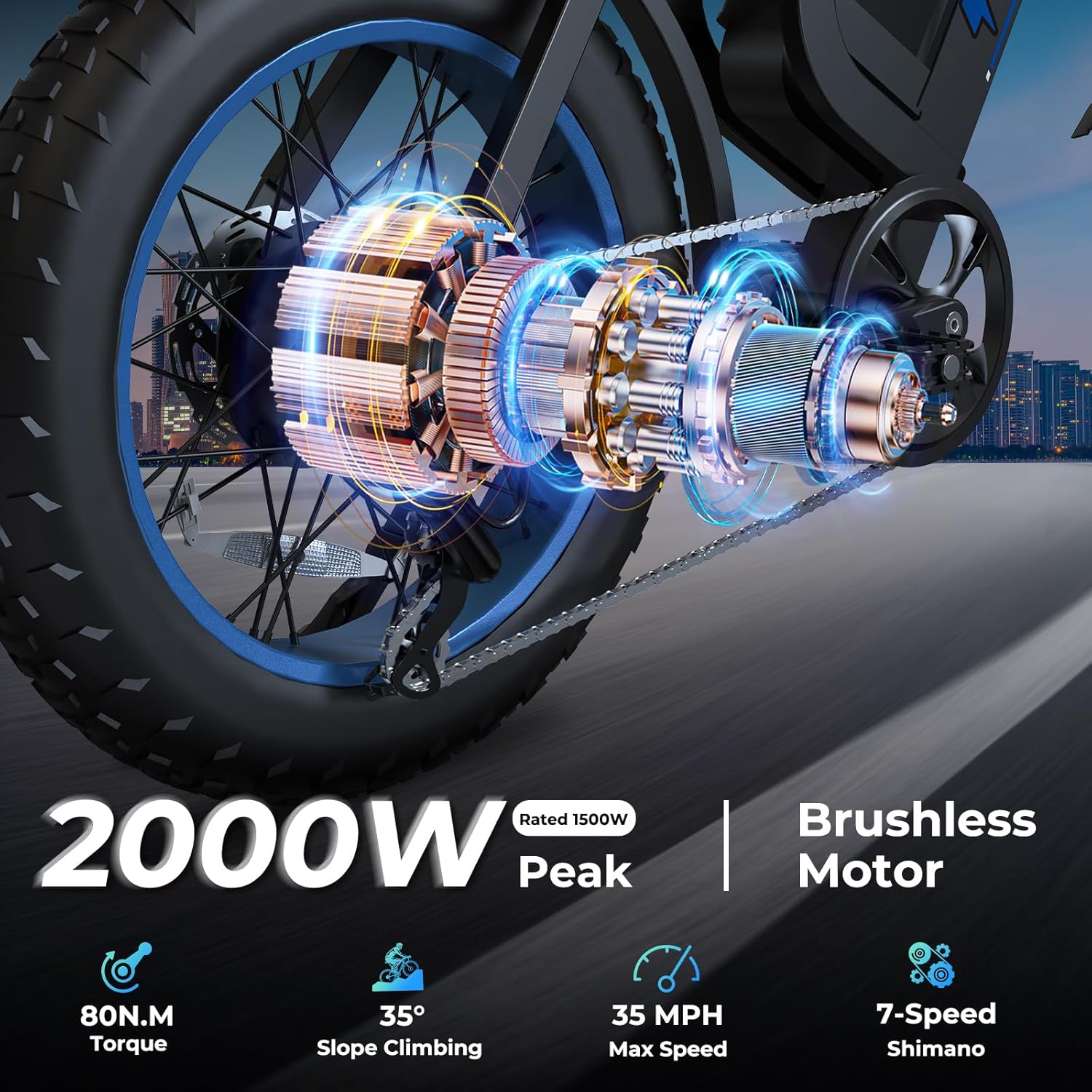 Electric Bike for Adults, 1500W Motor, 35MPH, 48V 25Ah Removable Battery, Full Suspension