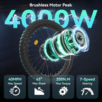 Electric Dirt Bike for Adults, 4000W Peak Motor 40MPH Electric Motorcycle