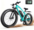 26"x4" All-Terrain Fat Tire E Bike, 1500W Peak Electric Mountain Bike, 72Miles 28 MPH E-Bike