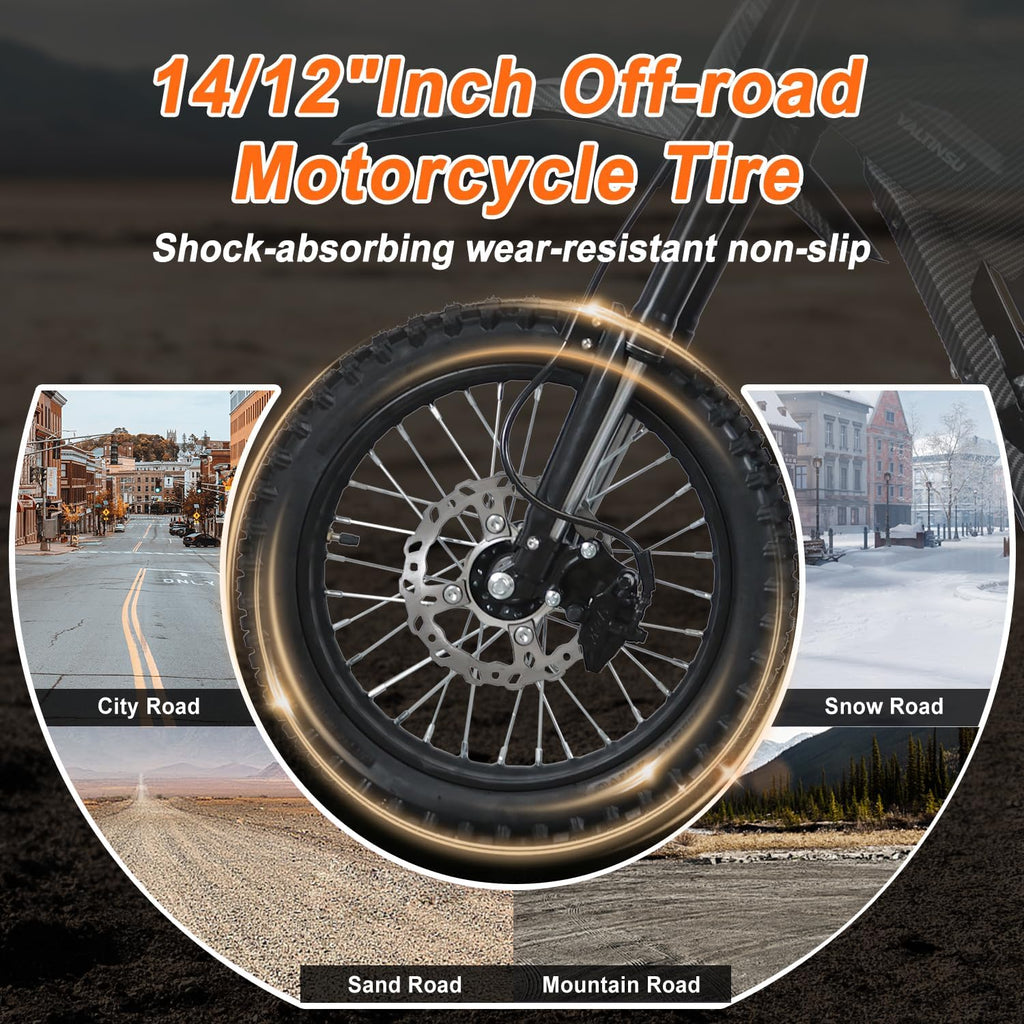 EM5 Electric Dirt Bike for Teens Adults, 2600W Motor, 35MPH Max Speed, 48V 21Ah Electric Motorcycle with Lights