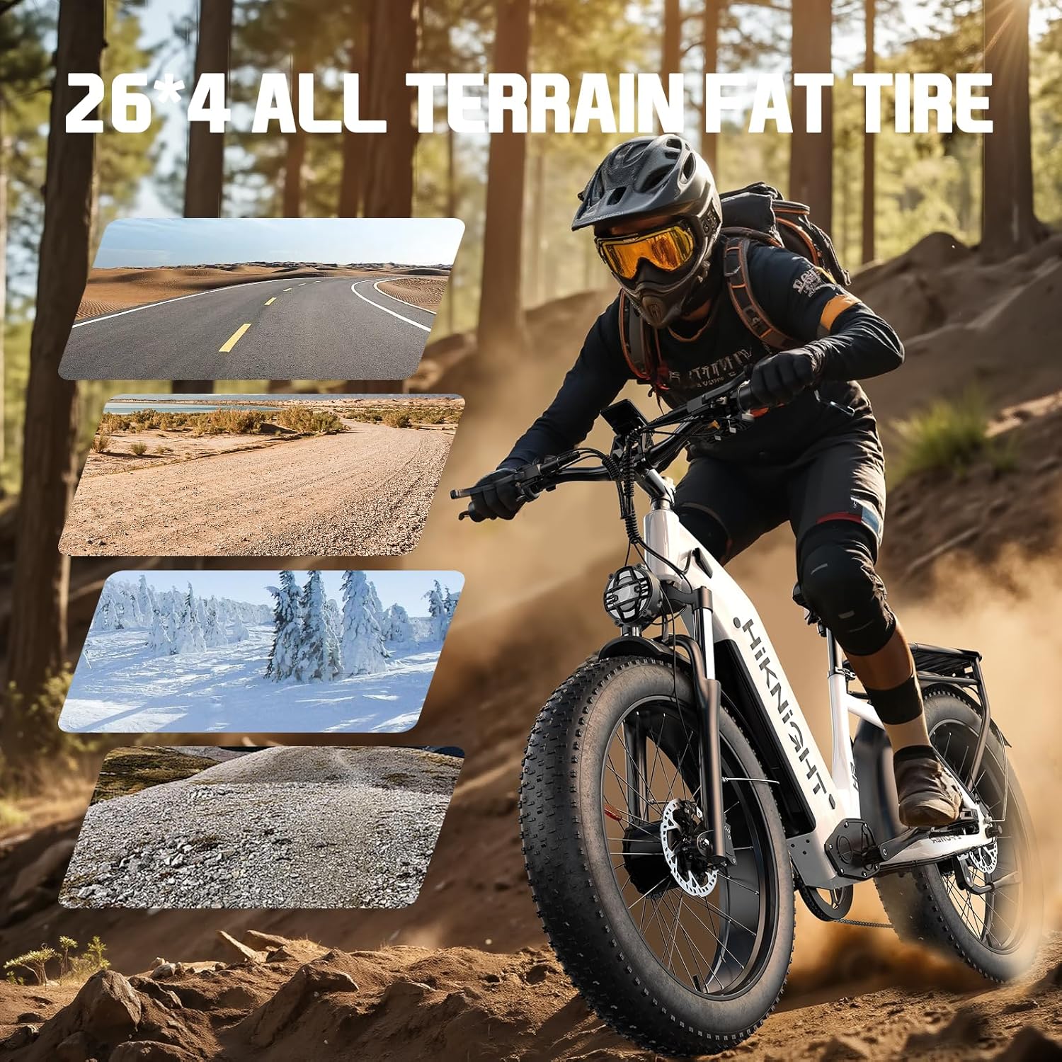 Dual Motor Ebike, 3000W Electric Bike for Adults, 52V 20Ah 26" Fat Tire Fast Ebike Max 38 Mph